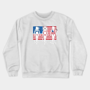 Three Summer girls celebrate July 4th with beer Crewneck Sweatshirt